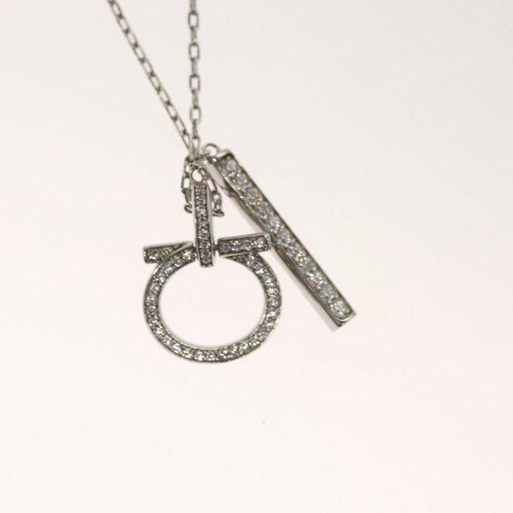 Salvatore Ferragamo Gancini Necklace metal Silver Auth - Picture 16 of 16